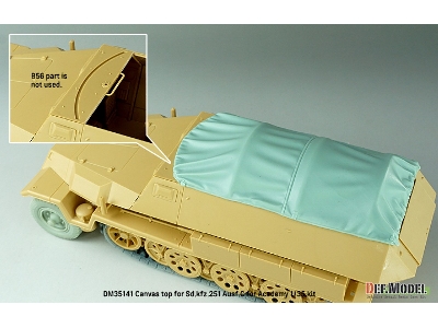Canvas Top For Sd.Kfz.251 Ausf.C (For Academy) - zdjęcie 4