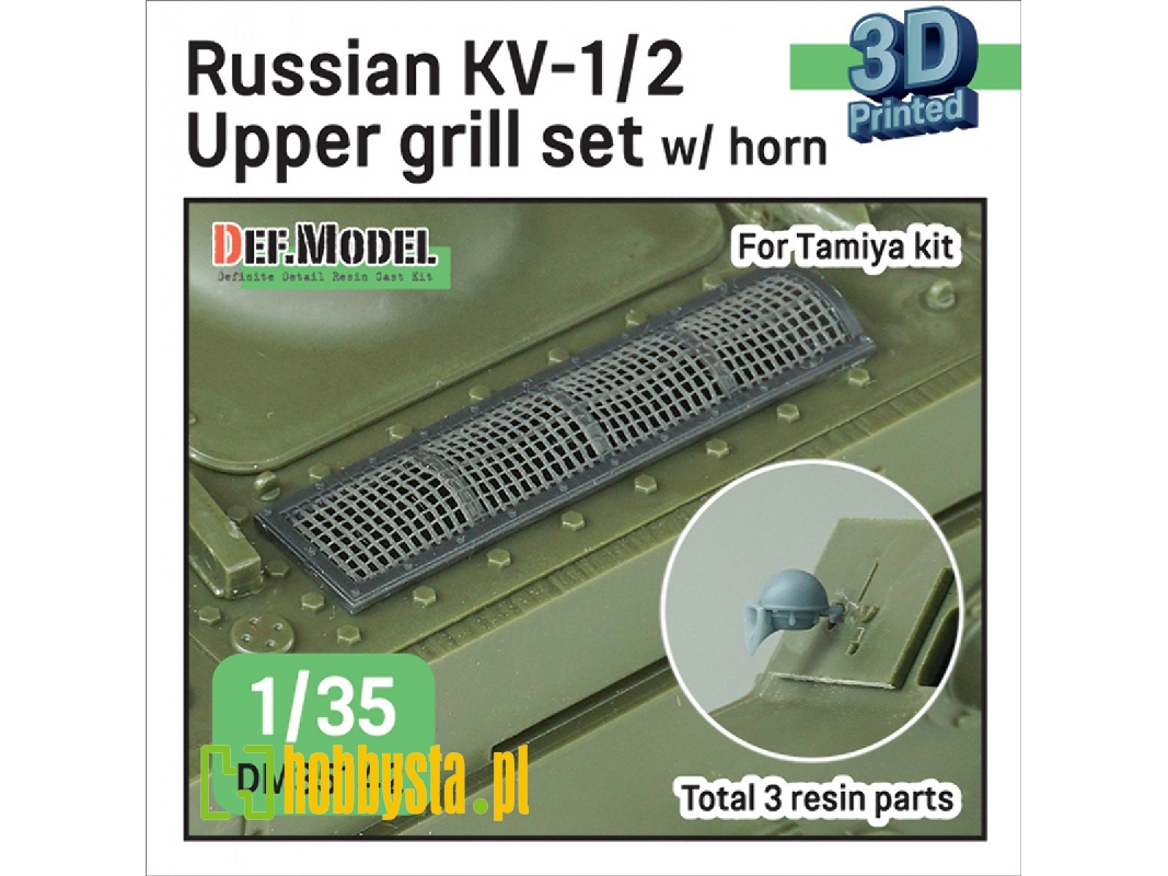 Russian Kv-1/2 Upper Grill Set With Horn (For Tamiya) - zdjęcie 1 Russian Kv-1/2 Upper Grill Set With Horn (For Tamiya) - zdjęcie 1