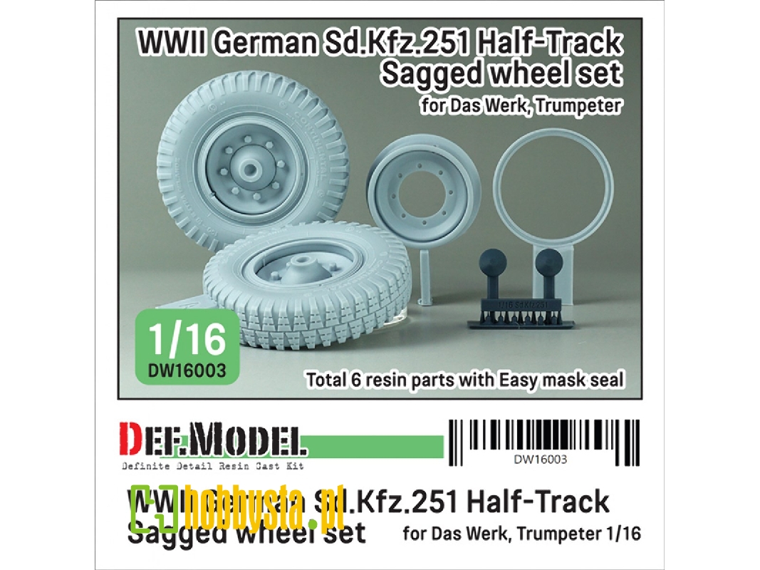 Wwii German Sd.Kfz.251 Half-track Sagged Wheel Set (For Das Werk, Trumpeter) - zdjęcie 1