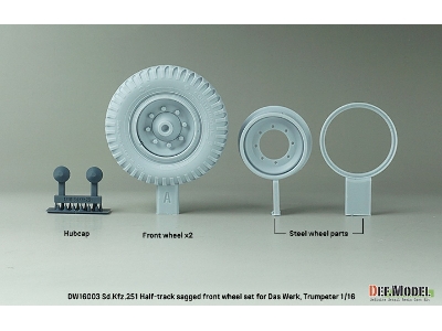 Wwii German Sd.Kfz.251 Half-track Sagged Wheel Set (For Das Werk, Trumpeter) - zdjęcie 3