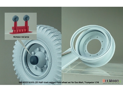 Wwii German Sd.Kfz.251 Half-track Sagged Wheel Set (For Das Werk, Trumpeter) - zdjęcie 5