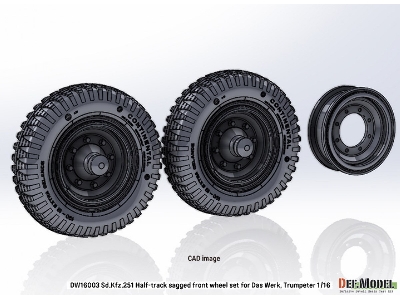 Wwii German Sd.Kfz.251 Half-track Sagged Wheel Set (For Das Werk, Trumpeter) - zdjęcie 10