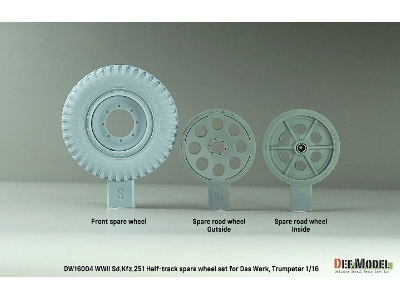 Wwii German Sd.Kfz.251 Half-track Spare Wheel Set (For Das Werk, Trumpeter) - zdjęcie 2