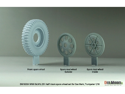 Wwii German Sd.Kfz.251 Half-track Spare Wheel Set (For Das Werk, Trumpeter) - zdjęcie 3