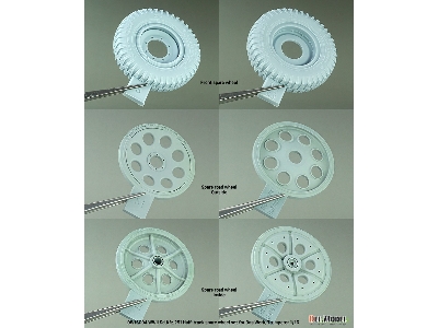 Wwii German Sd.Kfz.251 Half-track Spare Wheel Set (For Das Werk, Trumpeter) - zdjęcie 6