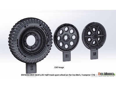 Wwii German Sd.Kfz.251 Half-track Spare Wheel Set (For Das Werk, Trumpeter) - zdjęcie 8
