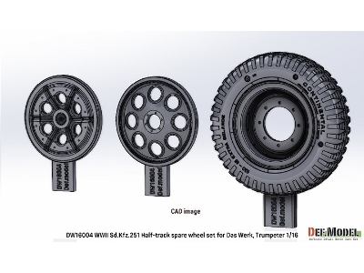 Wwii German Sd.Kfz.251 Half-track Spare Wheel Set (For Das Werk, Trumpeter) - zdjęcie 9