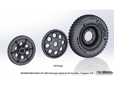 Wwii German Sd.Kfz.251 Half-track Spare Wheel Set (For Das Werk, Trumpeter) - zdjęcie 10