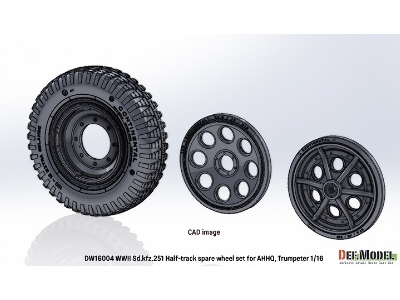 Wwii German Sd.Kfz.251 Half-track Spare Wheel Set (For Das Werk, Trumpeter) - zdjęcie 12