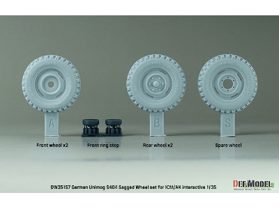 German Unimog S404 Sagged Wheel Set (For Icm, Ak Interactive) - zdjęcie 3