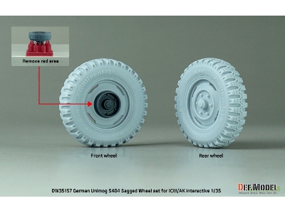German Unimog S404 Sagged Wheel Set (For Icm, Ak Interactive) - zdjęcie 4