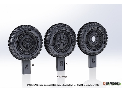 German Unimog S404 Sagged Wheel Set (For Icm, Ak Interactive) - zdjęcie 6