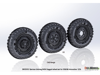 German Unimog S404 Sagged Wheel Set (For Icm, Ak Interactive) - zdjęcie 7