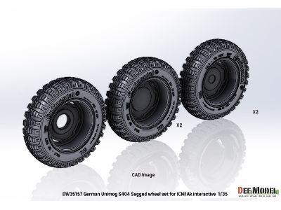 German Unimog S404 Sagged Wheel Set (For Icm, Ak Interactive) - zdjęcie 8