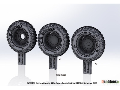 German Unimog S404 Sagged Wheel Set (For Icm, Ak Interactive) - zdjęcie 10