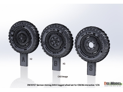 German Unimog S404 Sagged Wheel Set (For Icm, Ak Interactive) - zdjęcie 11