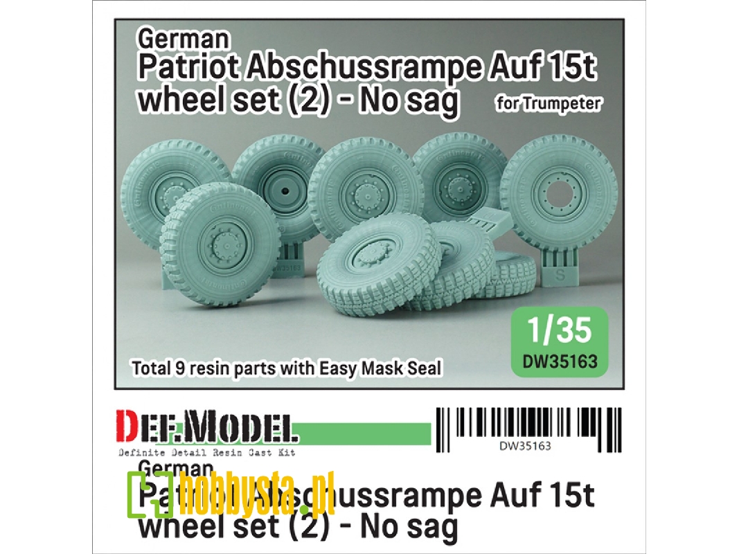 German Patriot Abschussrampe Auf 15t Wheel Set (2) - No Sag (For Trumpeter) - zdjęcie 1 German Patriot Abschussrampe Auf 15t Wheel Set (2) - No Sag (For Trumpeter) - zdjęcie 1