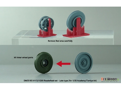 Us M113/Rok K200 Roadwheel Set - Late Type (For Academy, Tamiya) - zdjęcie 5