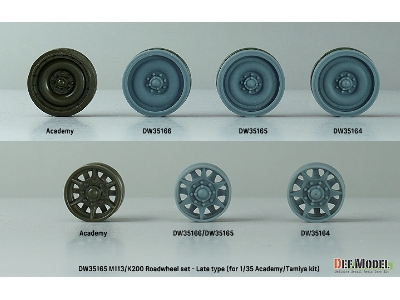 Us M113/Rok K200 Roadwheel Set - Late Type (For Academy, Tamiya) - zdjęcie 7