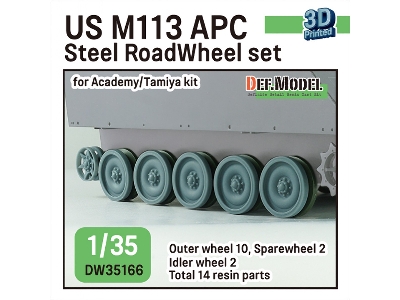 Us M113 Apc Steel Roadwheel Set (For Academy, Tamiya) - zdjęcie 1