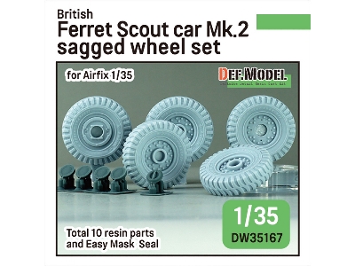 British Ferret Scout Car Mk.2 Sagged Wheel Set (For Airfix) - zdjęcie 1