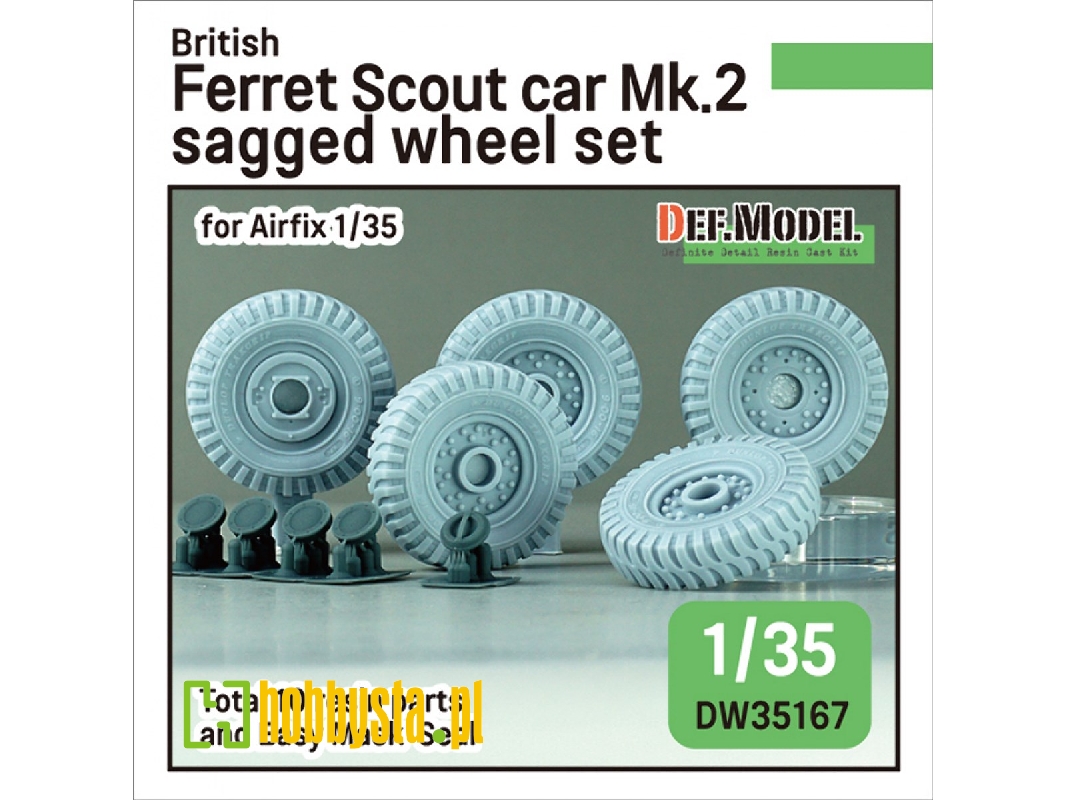 British Ferret Scout Car Mk.2 Sagged Wheel Set (For Airfix) - zdjęcie 1 British Ferret Scout Car Mk.2 Sagged Wheel Set (For Airfix) - zdjęcie 1