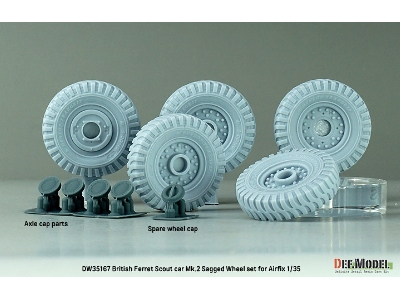British Ferret Scout Car Mk.2 Sagged Wheel Set (For Airfix) - zdjęcie 2