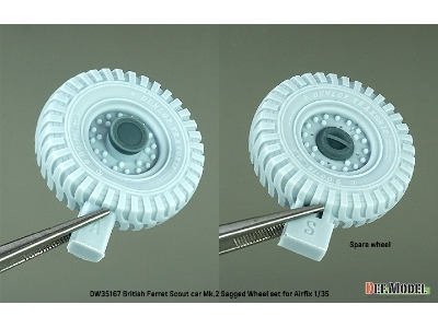 British Ferret Scout Car Mk.2 Sagged Wheel Set (For Airfix) - zdjęcie 6