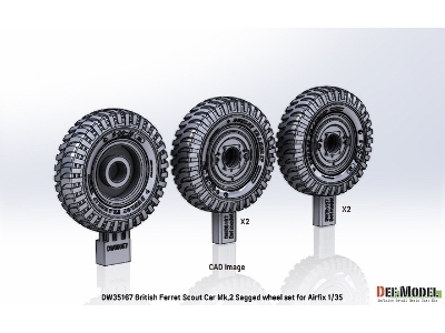 British Ferret Scout Car Mk.2 Sagged Wheel Set (For Airfix) - zdjęcie 9