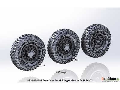 British Ferret Scout Car Mk.2 Sagged Wheel Set (For Airfix) - zdjęcie 11