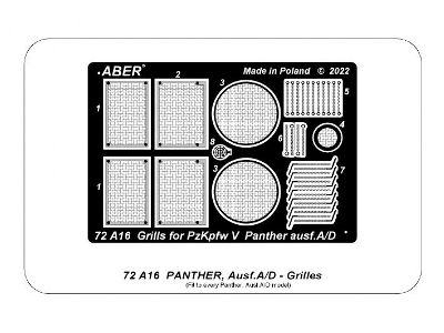 Siatki  do niemieckiego czołgu Panther, Ausf.A/D - zdjęcie 8