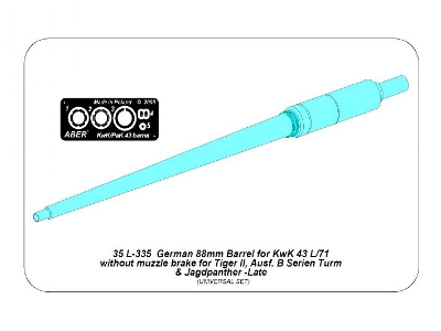 Lufa 88mm KwK 43 L/71 bez hamulca wylotowego do czołgu Tiger II (Henschel) i działa Jagdpanther późny - zdjęcie 12