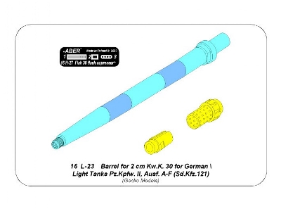 Lufa do działka 2cm Kw.K. 30 do niemieckich czołgów Panzer II Sd.Kfz.121 - zdjęcie 16