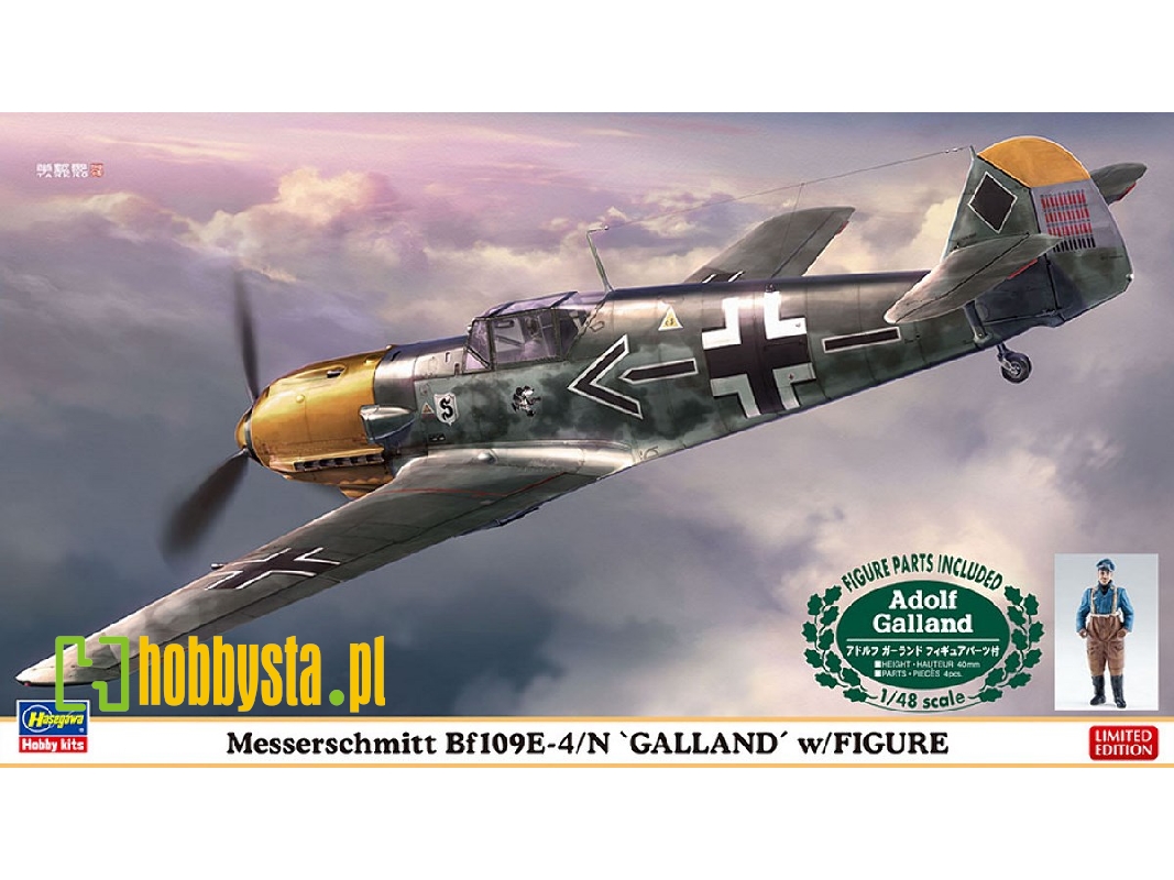 Messerschmitt Bf109e-4/N 'galland' W/Figure - zdjęcie 1