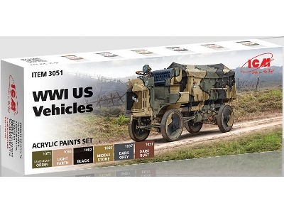 Acrylic Paints Set For WWI Us Vehicles - zdjęcie 1