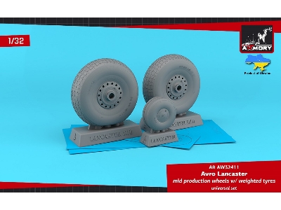 Avro Lancaster Mid Production Wheels With Weighted Tyres - Universal Set - zdjęcie 1