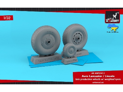 Avro Lancaster / Lincoln Late Production Wheels With Weighted Tyres - Universal Set - zdjęcie 1