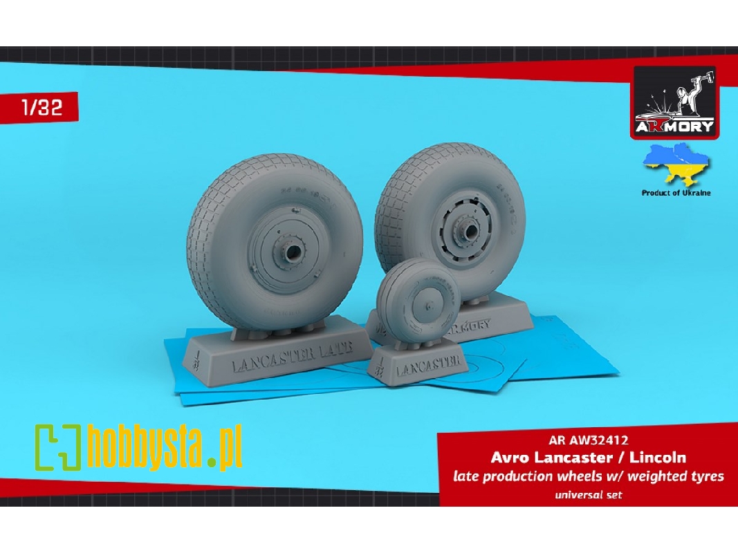 Avro Lancaster / Lincoln Late Production Wheels With Weighted Tyres - Universal Set - zdjęcie 1