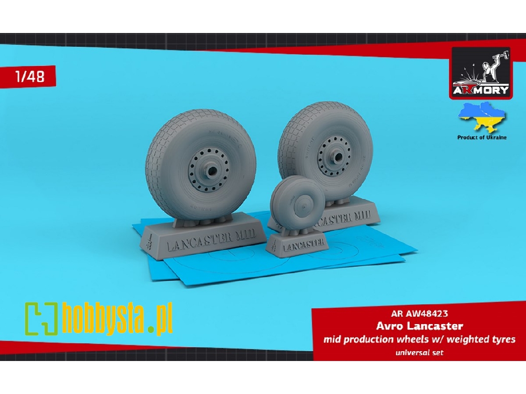Avro Lancaster Mid Production Wheels With Weighted Tyres - Universal Set - zdjęcie 1