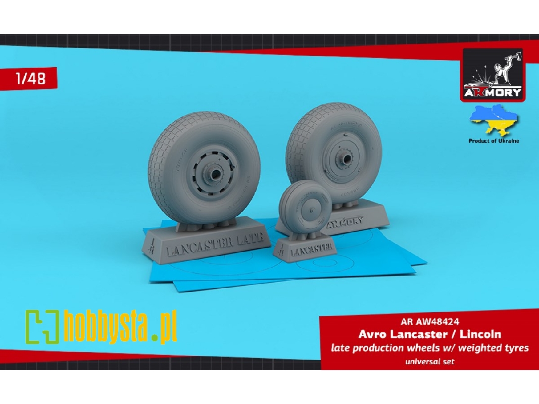 Avro Lancaster / Lincoln Late Production Wheels With Weighted Tyres - Universal Set - zdjęcie 1