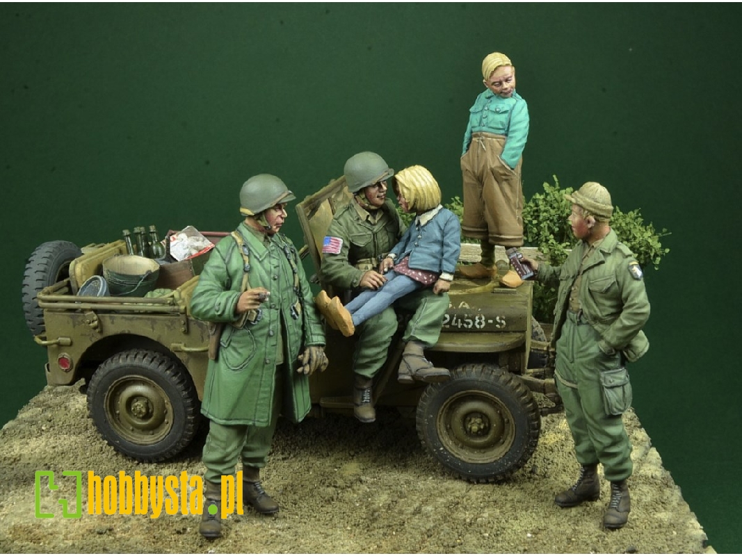 Chocolate Bar, 101st Airborne Div. Soldiers W. Kids Operation Market Garden, Holland 1944 - zdjęcie 1