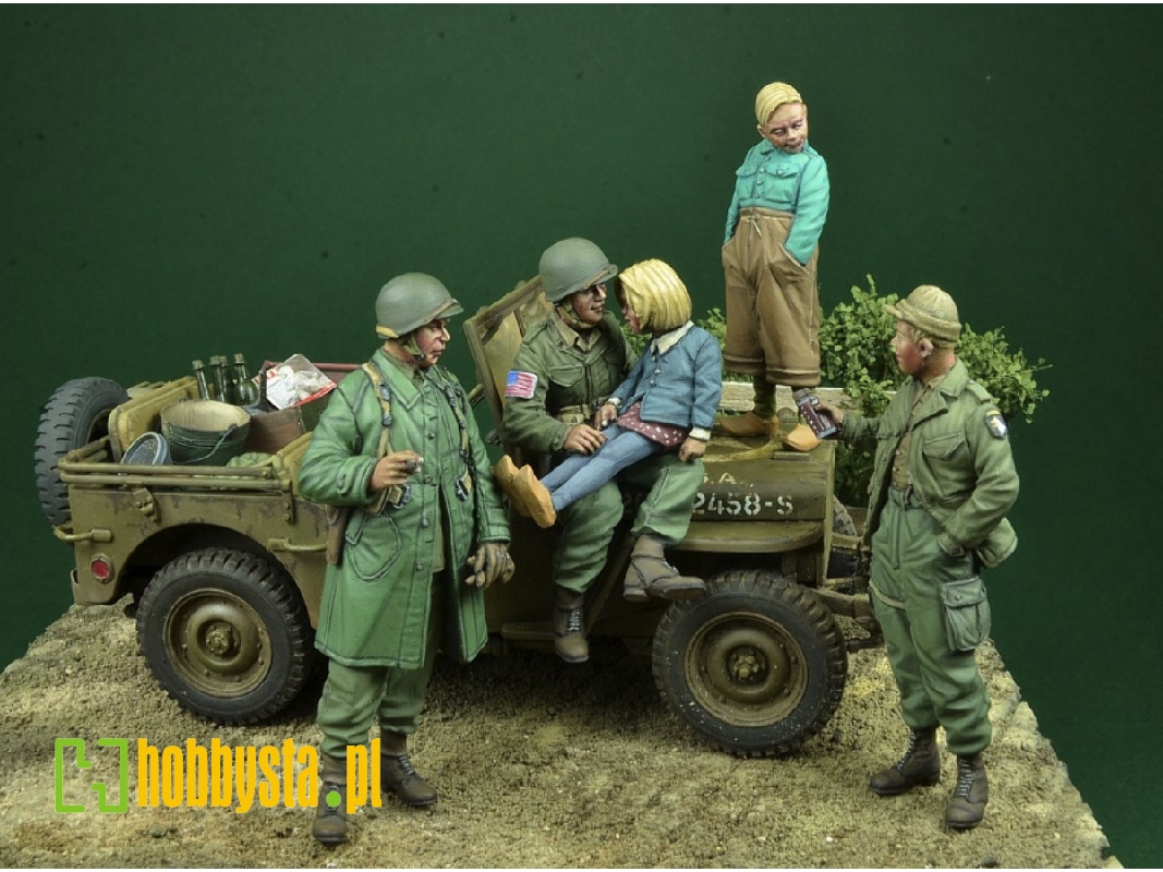 Chocolate Bar, 101st Airborne Div. Soldiers W. Kids Operation Market Garden, Holland 1944 - zdjęcie 1 Chocolate Bar, 101st Airborne Div. Soldiers W. Kids Operation Market Garden, Holland 1944 - zdjęcie 1