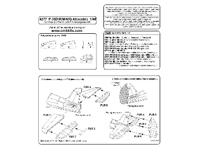 P-39D-Q Airacobra  Control Surfaces set 1/48 for Hasegawa kit - zdjęcie 4