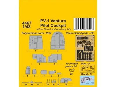 Pv-1 Ventura Pilot Cockpit (For Revell And Academy Kits) - zdjęcie 1