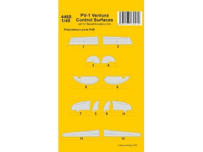 Pv-1 Ventura Control Surfaces (For Revell/Academy) - zdjęcie 1