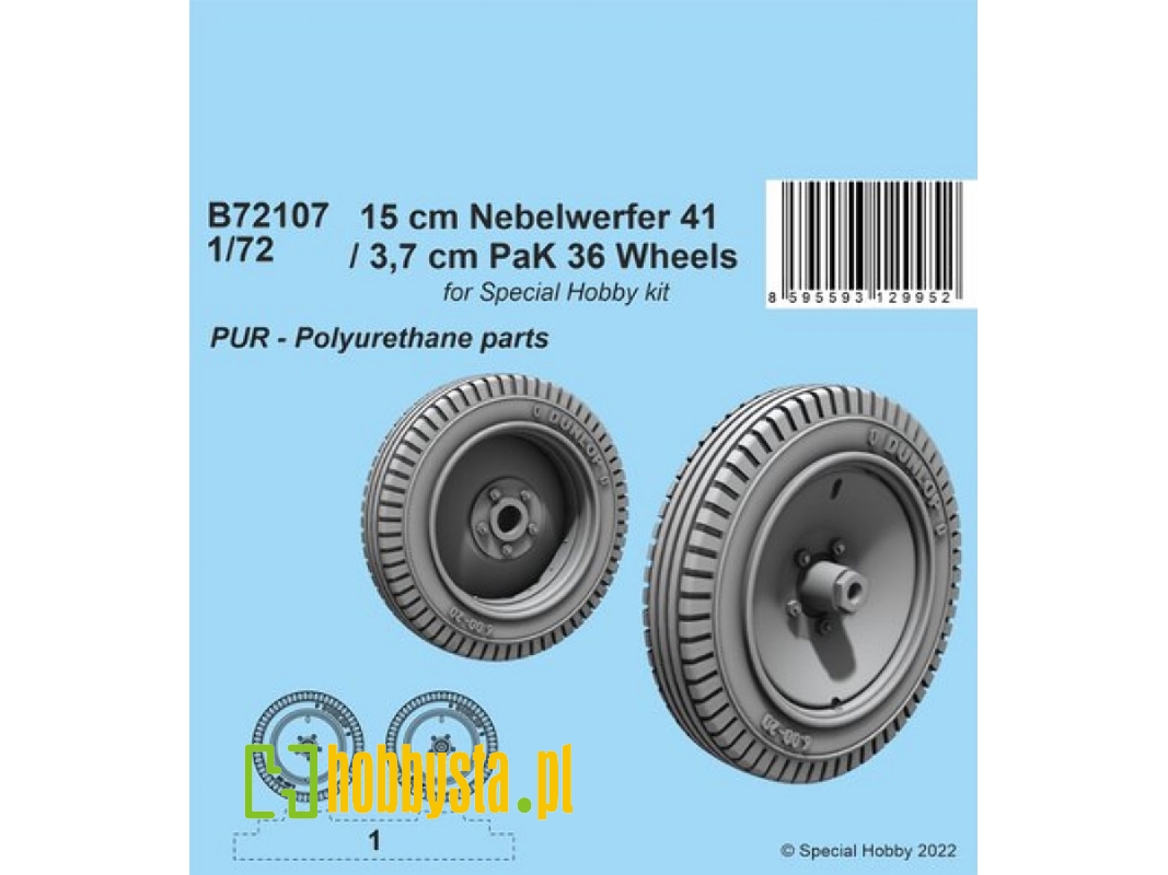 15 Cm Nebelwerfer 41 / 3,7 Cm Pak 36 Wheels - zdjęcie 1 15 Cm Nebelwerfer 41 / 3,7 Cm Pak 36 Wheels - zdjęcie 1