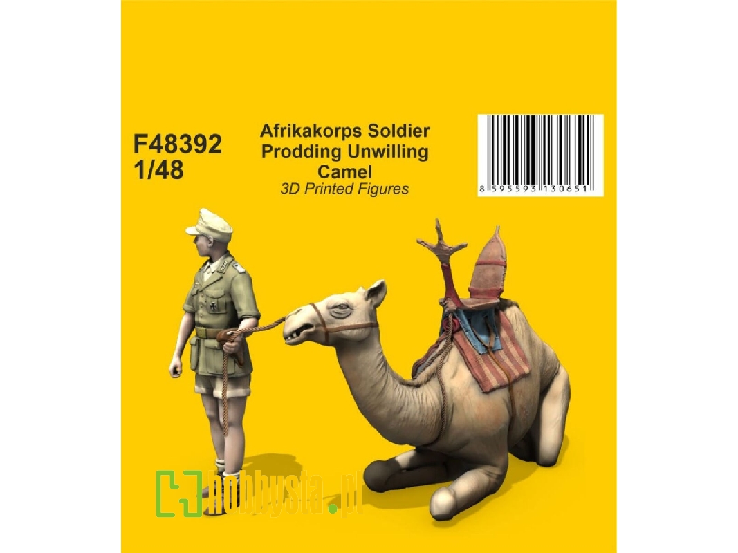 Afrikakorps Soldier Prodding Unwilling Camel - zdjęcie 1