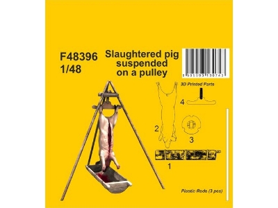 Slaughtered Pig Suspended On A Pulley - zdjęcie 1