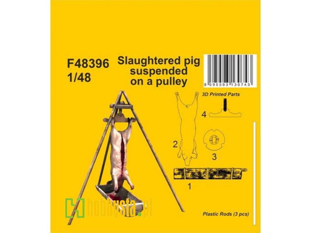 Slaughtered Pig Suspended On A Pulley - zdjęcie 1