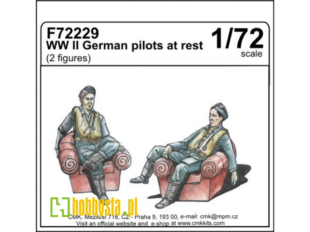 WW II German pilots at rest (2 fig) 1/72 - zdjęcie 1